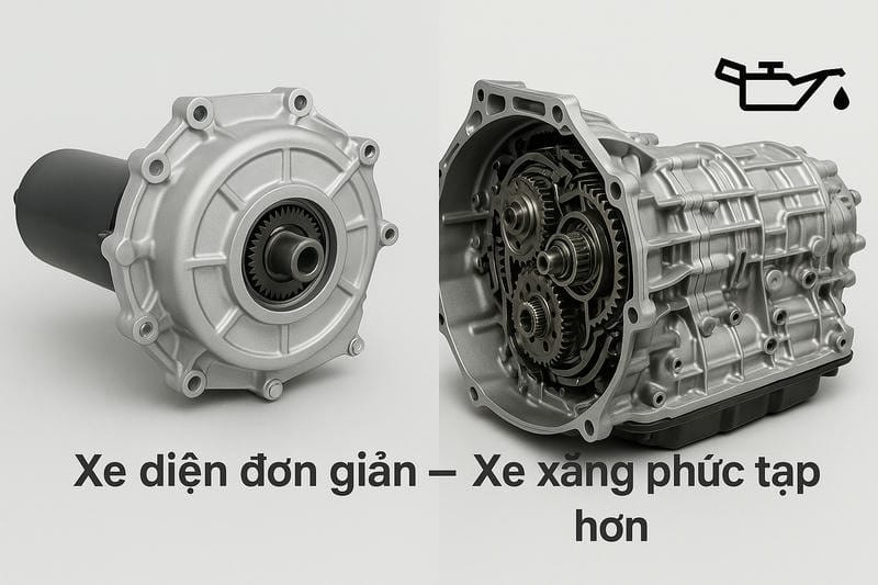 So sánh hộp số xe điện và động cơ đốt trong