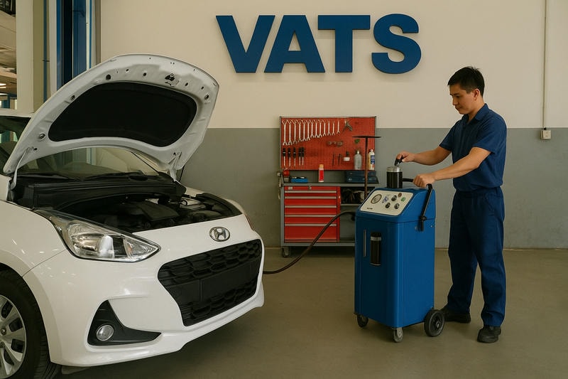 Minh họa: Thay dầu hộp số Grand I10 tại VATS