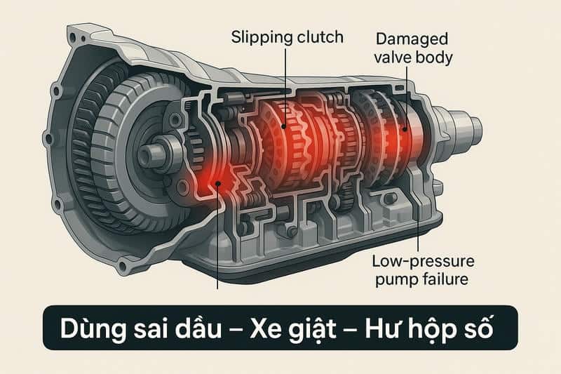 Ảnh hưởng của thay dầu hộp số