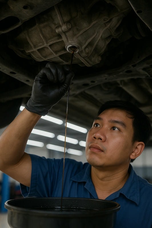 Thay dầu hộp số bằng cách xả đáy
