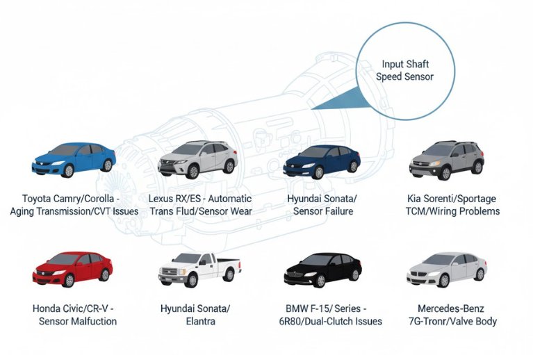 Các dòng xe thường gặp mã lỗi P0716 liên quan cảm biến tốc độ trục vào hộp số.