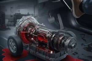 Mô phỏng hộp số bị ì do dầu cháy và cặn bẩn khiến áp suất giảm và ly hợp trượt khi tăng ga.