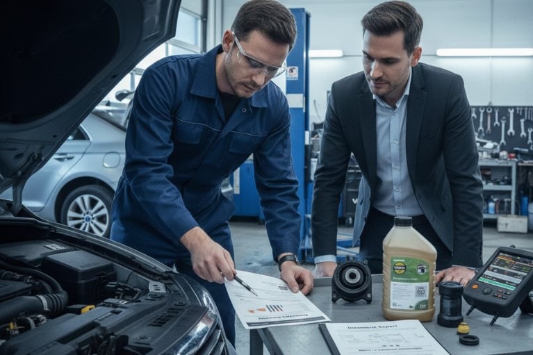 Kỹ thuật viên VATS giải thích sự khác biệt giữa xả đáy và thay dầu tuần hoàn cho chủ xe