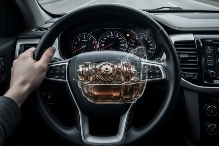 Đèn báo lỗi hộp số sáng trên bảng táp-lô khi hệ thống truyền động gặp sự cố.