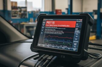 Màn hình thiết bị chẩn đoán hiển thị mã lỗi P0715 của hộp số tự động.