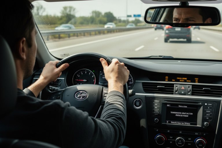 Hình chụp xe vận hành ở chế độ giới hạn công suất do hộp số phản ứng chậm.