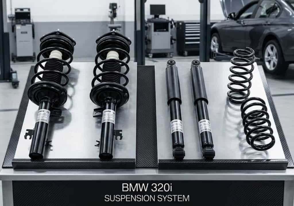 Bộ phuộc BMW 320i gồm giảm chấn và lò xo tháo rời