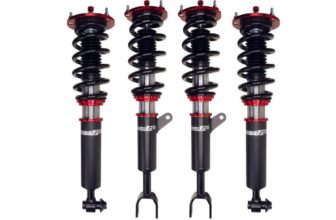 Bộ 4 phuộc xe BMW 535 dạng coilover với lò xo và ty phuộc đặt cạnh nhau