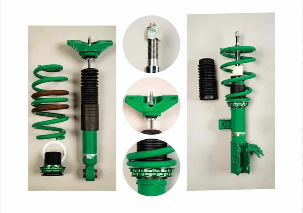 Hình ảnh đang mô tả phuộc trước và sau của Camry dạng ống rời trong hệ thống treo