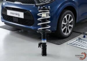 Cấu tạo hệ thống treo Kia Morning với phuộc trước MacPherson và dầm xoắn phía sau