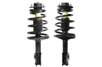 Hình ảnh mô tả bộ phuộc trước Toyota Camry dạng strut với lò xo cuộn và giảm xóc thủy lực