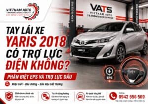 Toyota Yaris 2018 trong garage VATS minh họa tay lái trợ lực điện EPS