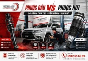 Phuộc dầu và phuộc hơi trong xưởng sửa chữa ô tô