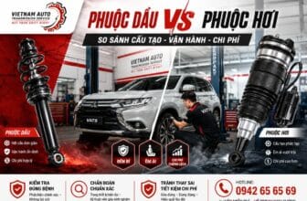 Phuộc dầu và phuộc hơi trong xưởng sửa chữa ô tô