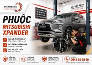 Phuộc Mitsubishi Xpander được kiểm tra tại garage VATS với dấu hiệu nhún nhiều và bồng bềnh