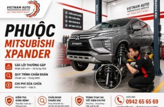 Phuộc Mitsubishi Xpander được kiểm tra tại garage VATS với dấu hiệu nhún nhiều và bồng bềnh