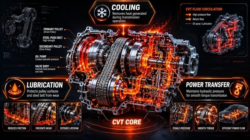 Vai trò của dầu hộp số CVT